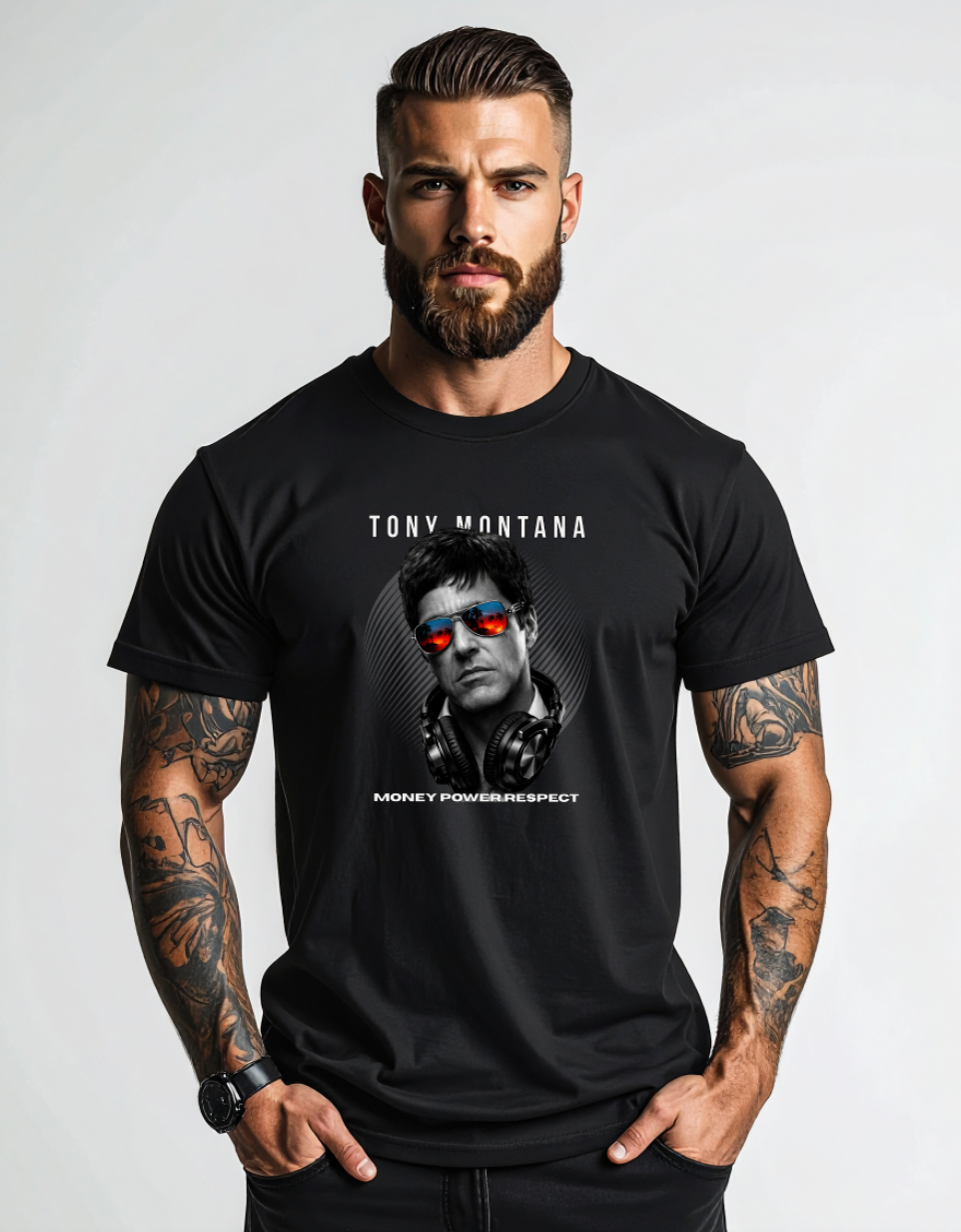 Grooveman Music Black Collection – Money Power Respect Tee