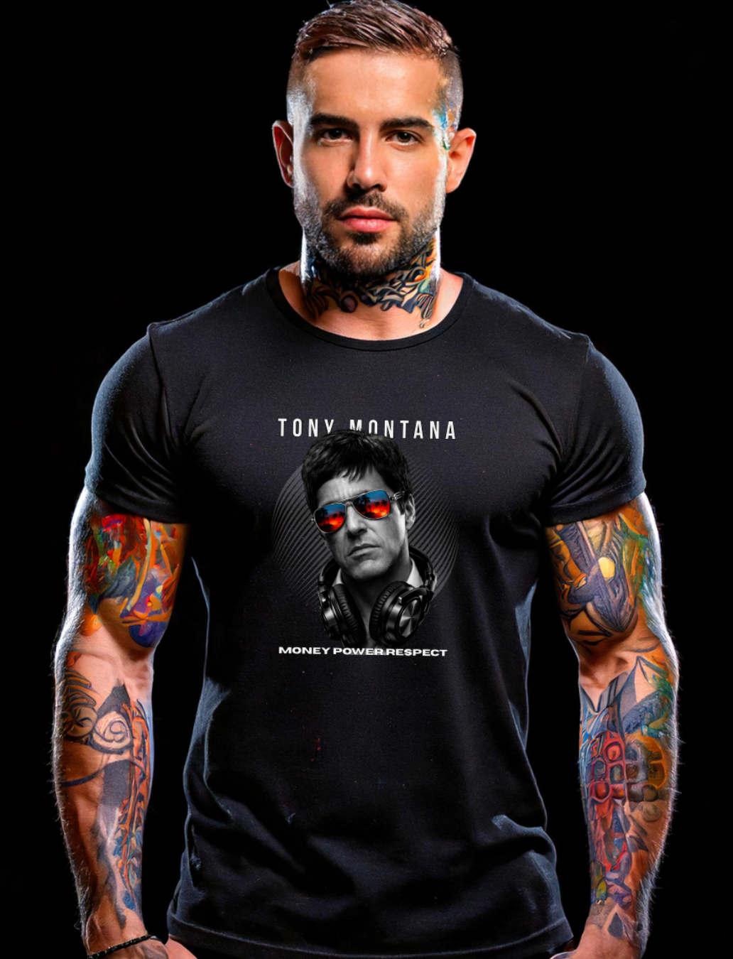 Grooveman Music Black Collection – Money Power Respect Tee