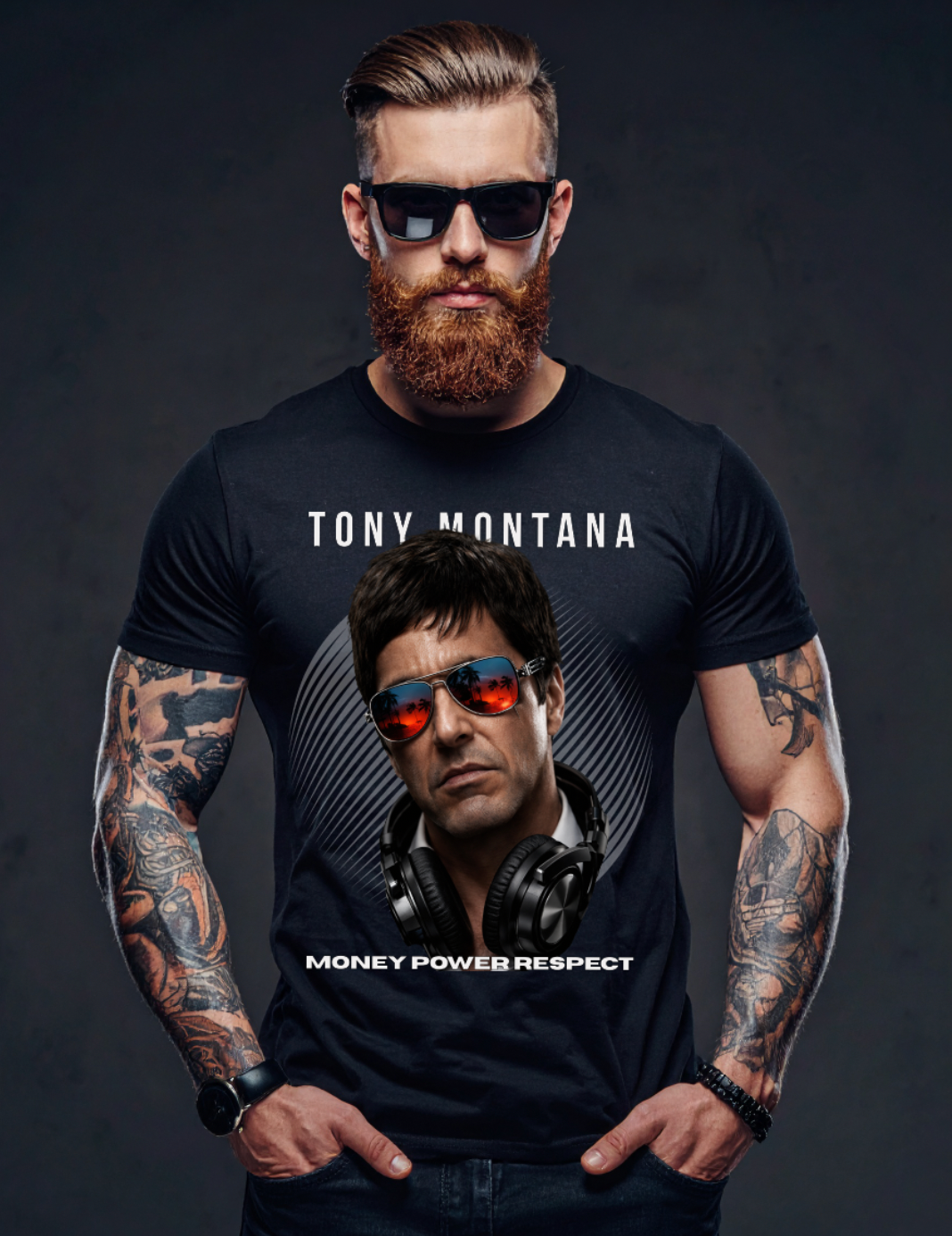 Tony Montana DJ T-Shirt – Money Power Respect Luxury Streetwear Graphic Tee