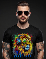King Mode Lion Rhinestone T-Shirt – Luxury Bling Streetwear Tee
