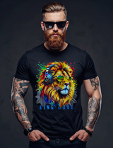 King Mode Lion Rhinestone T-Shirt – Luxury Bling Streetwear Tee
