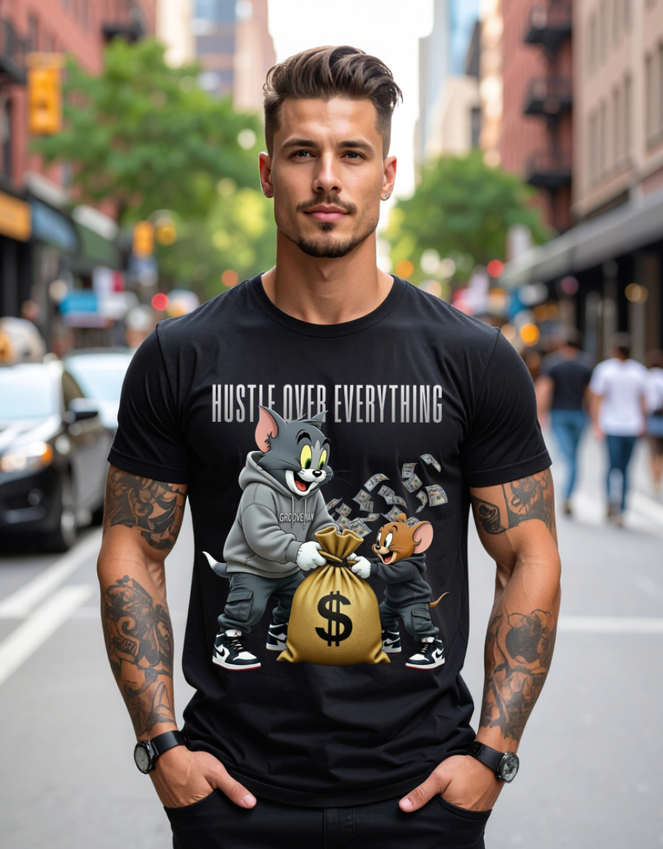 Hustle Over Everything – Grooveman Streetwear Graphic Tee