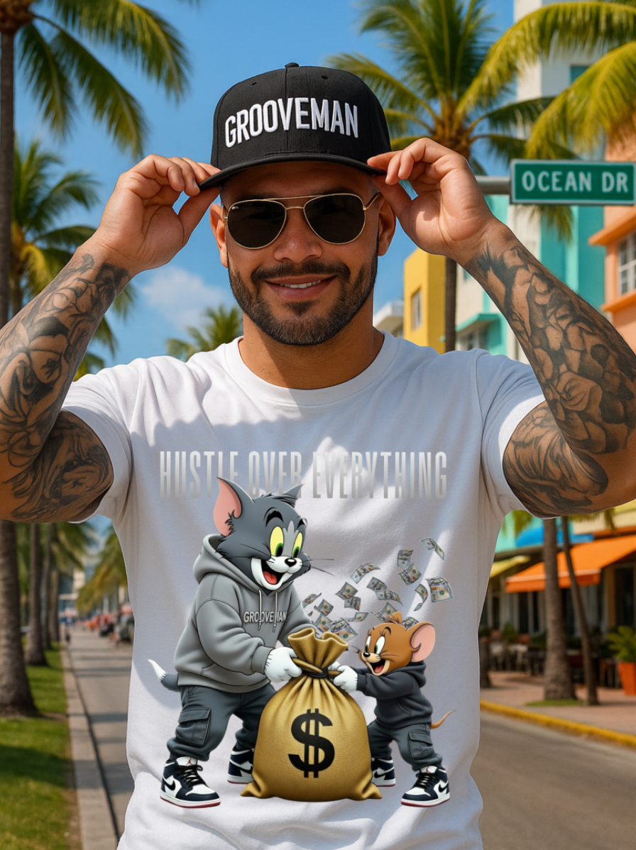 Hustle Over Everything – Grooveman Streetwear Graphic Tee