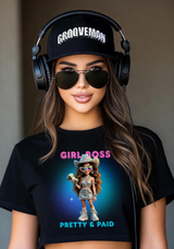 Girl Boss Pretty & Paid Women’s Crop Tee – Grooveman
