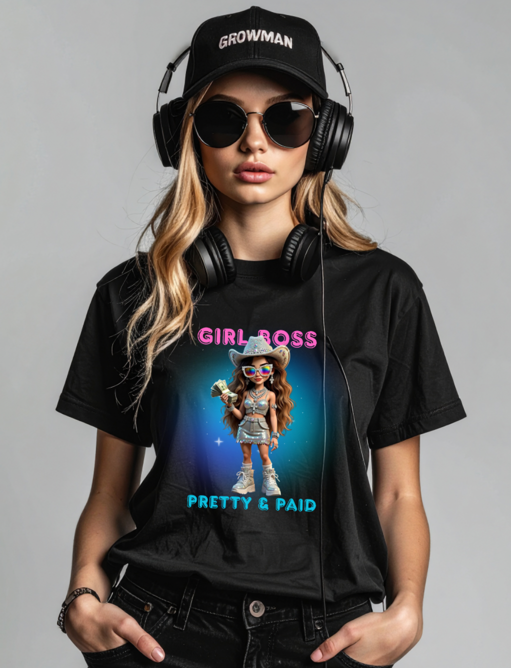 Girl Boss Pretty & Paid Women’s Crop Tee – Grooveman