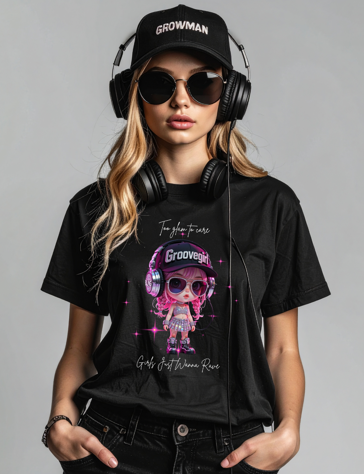 GrooveGirl “Girls Just Wanna Rave” Crop Tee – Too Glam To Care