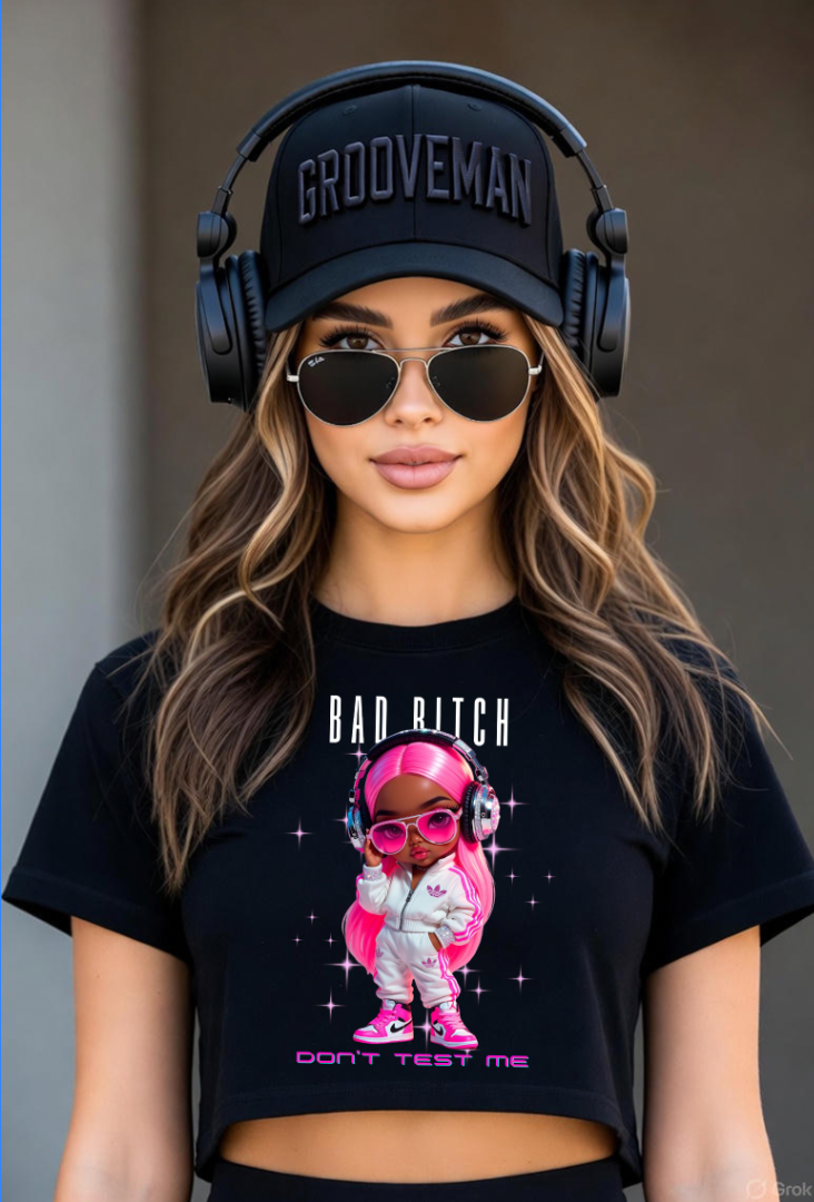 Bad Bitch “Don’t Test Me” Graphic Tee – Neon Pink Streetwear