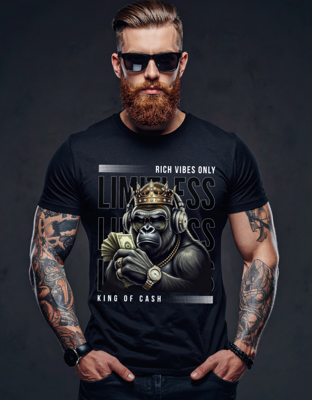 King of Cash Graphic T-Shirt | Exclusive Grooveman Music Streetwear Tee