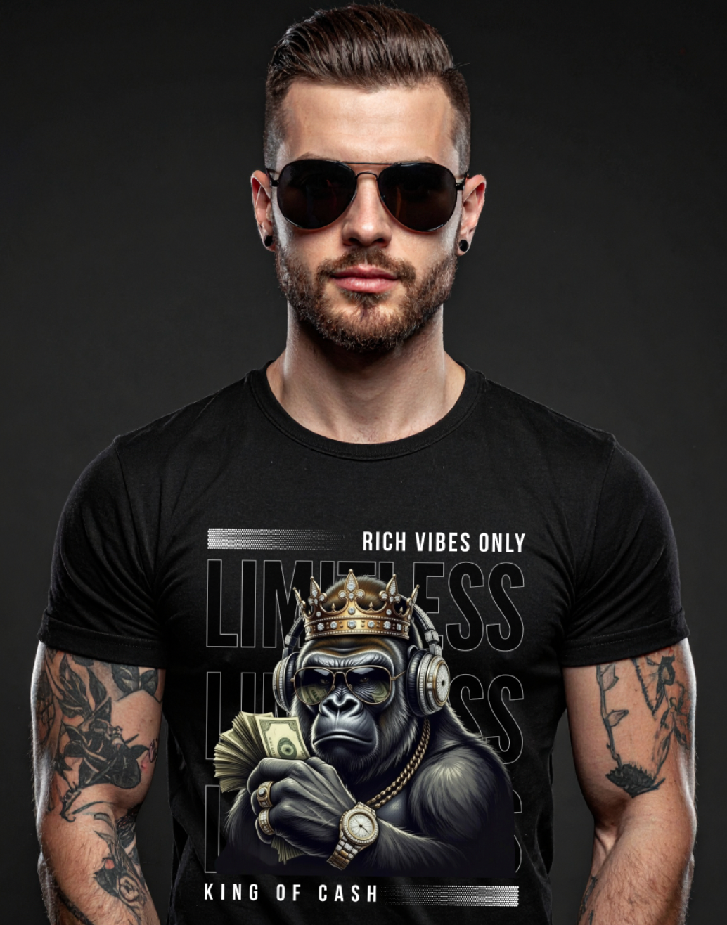 King of Cash Graphic T-Shirt | Exclusive Grooveman Music Streetwear Tee