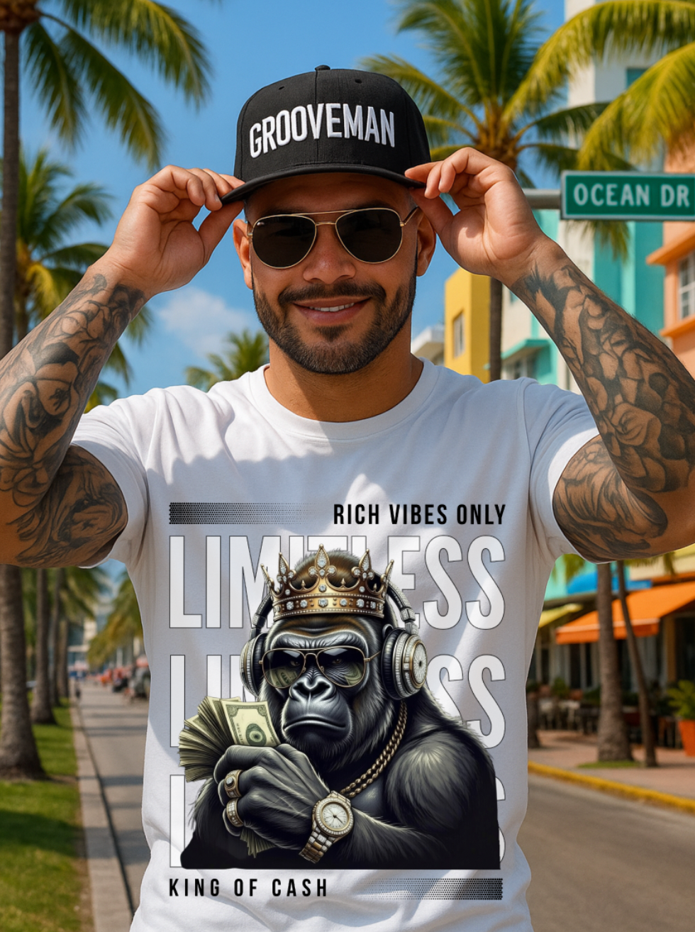 King of Cash Graphic T-Shirt | Exclusive Grooveman Music Streetwear Tee