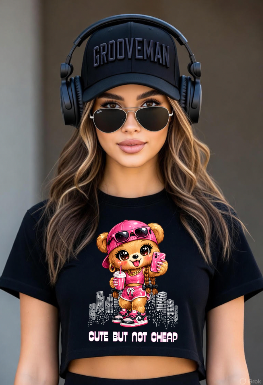 Cute But Not Cheap Crop Top | Exclusive Grooveman Music Women’s Streetwear Tee