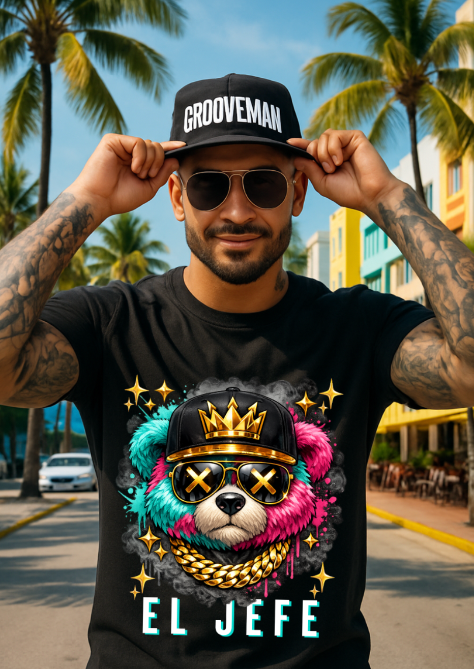 El Jefe Graphic T-Shirt | Exclusive Grooveman Music Miami Streetwear Tee