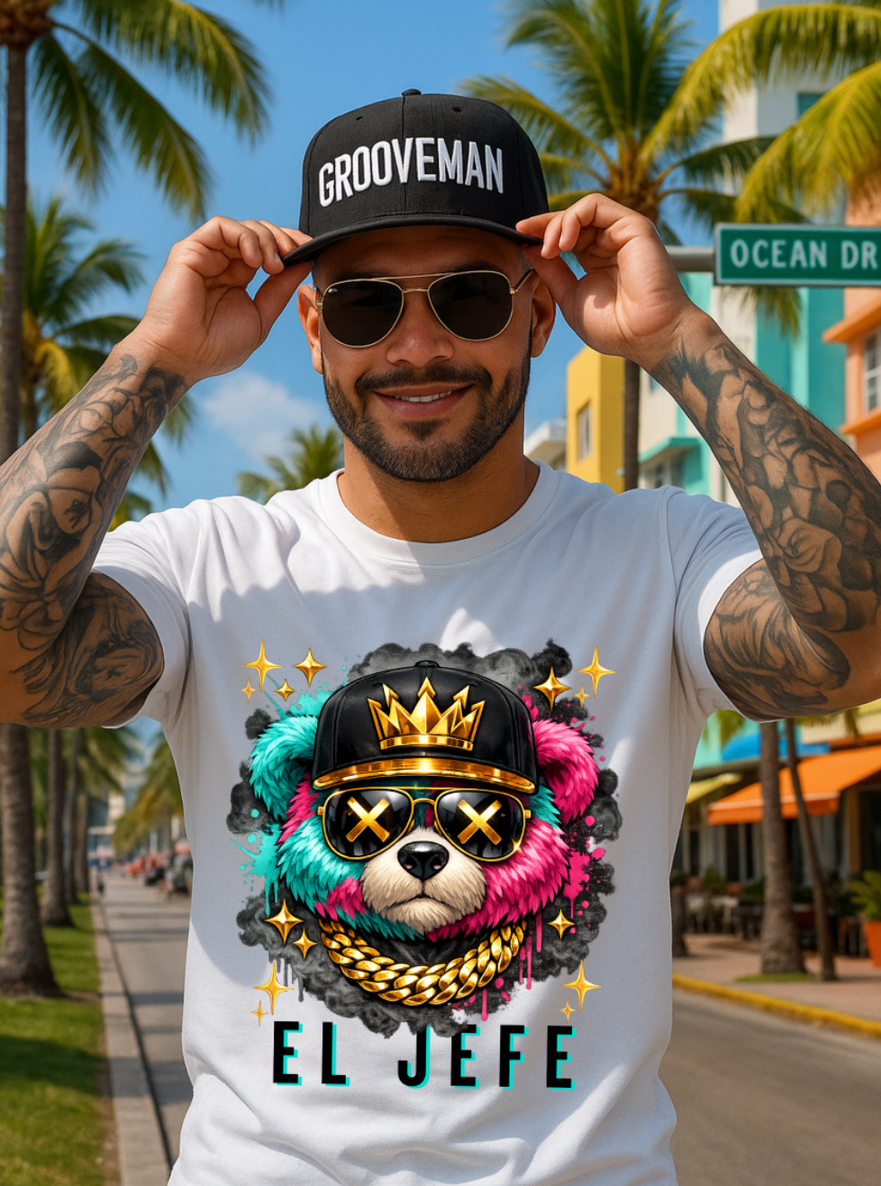 El Jefe Graphic T-Shirt | Exclusive Grooveman Music Miami Streetwear Tee
