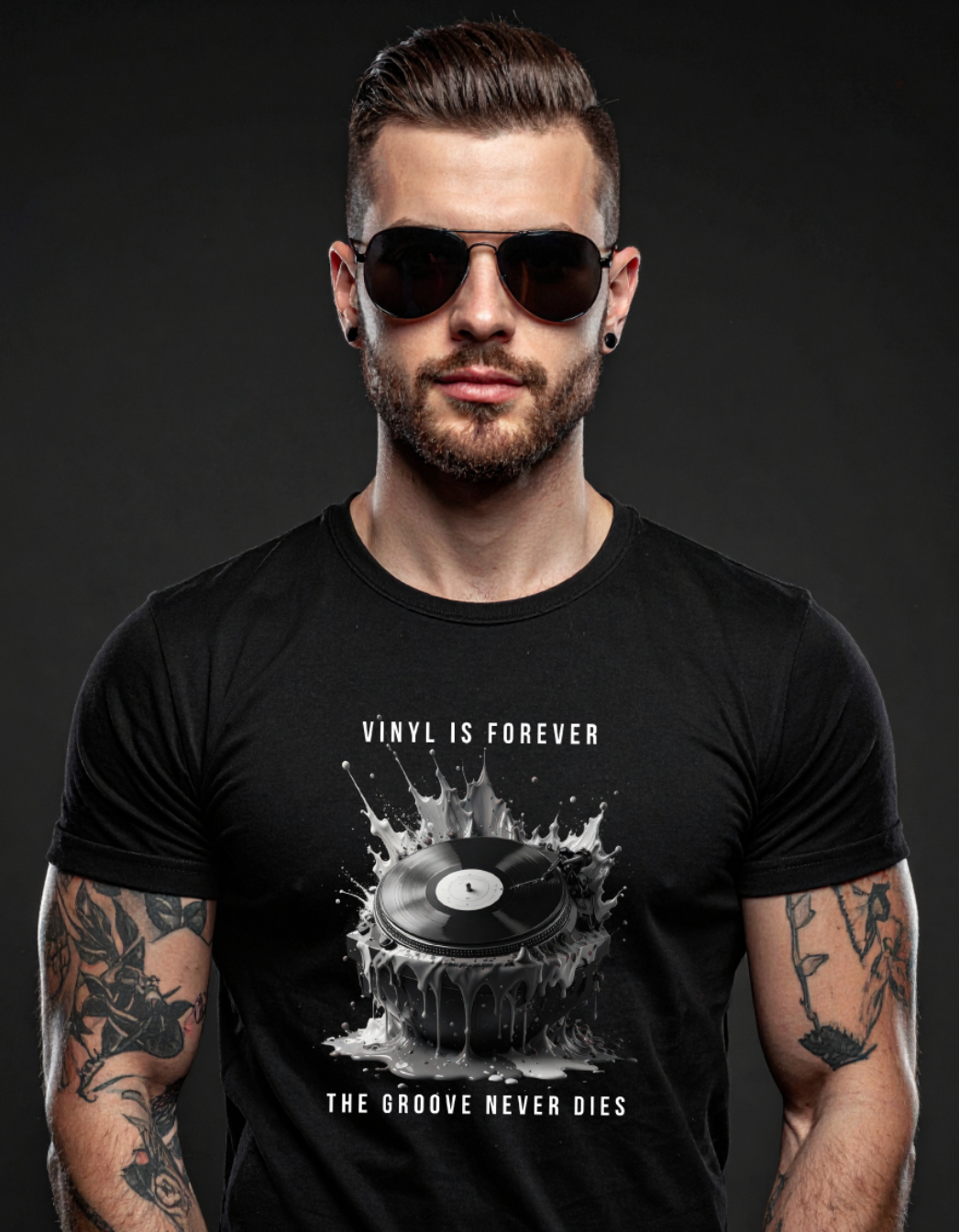 Vinyl Is Forever Graphic T-Shirt – Black Collection DJ Streetwear Tee