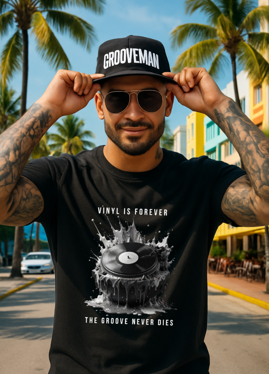 Vinyl Is Forever Graphic T-Shirt – Black Collection DJ Streetwear Tee