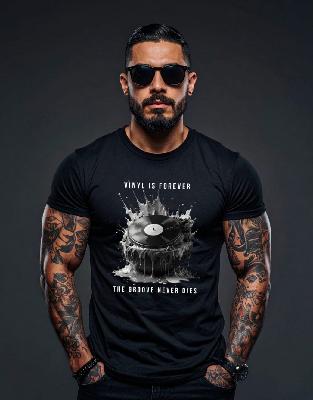 Vinyl Is Forever Graphic T-Shirt – Black Collection DJ Streetwear Tee