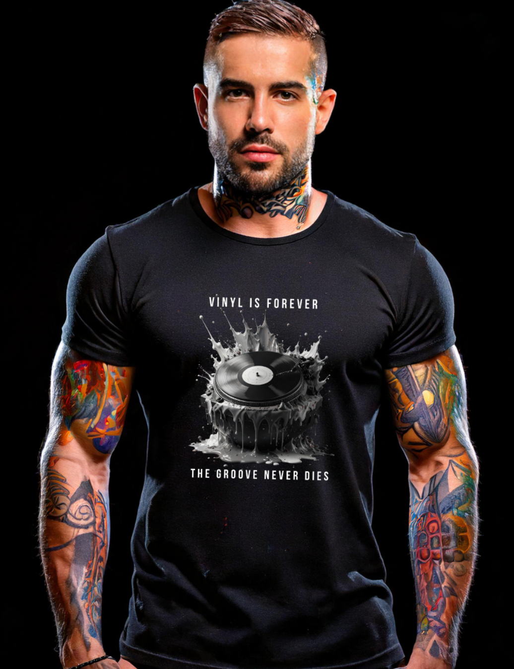 Vinyl Is Forever Graphic T-Shirt – Black Collection DJ Streetwear Tee