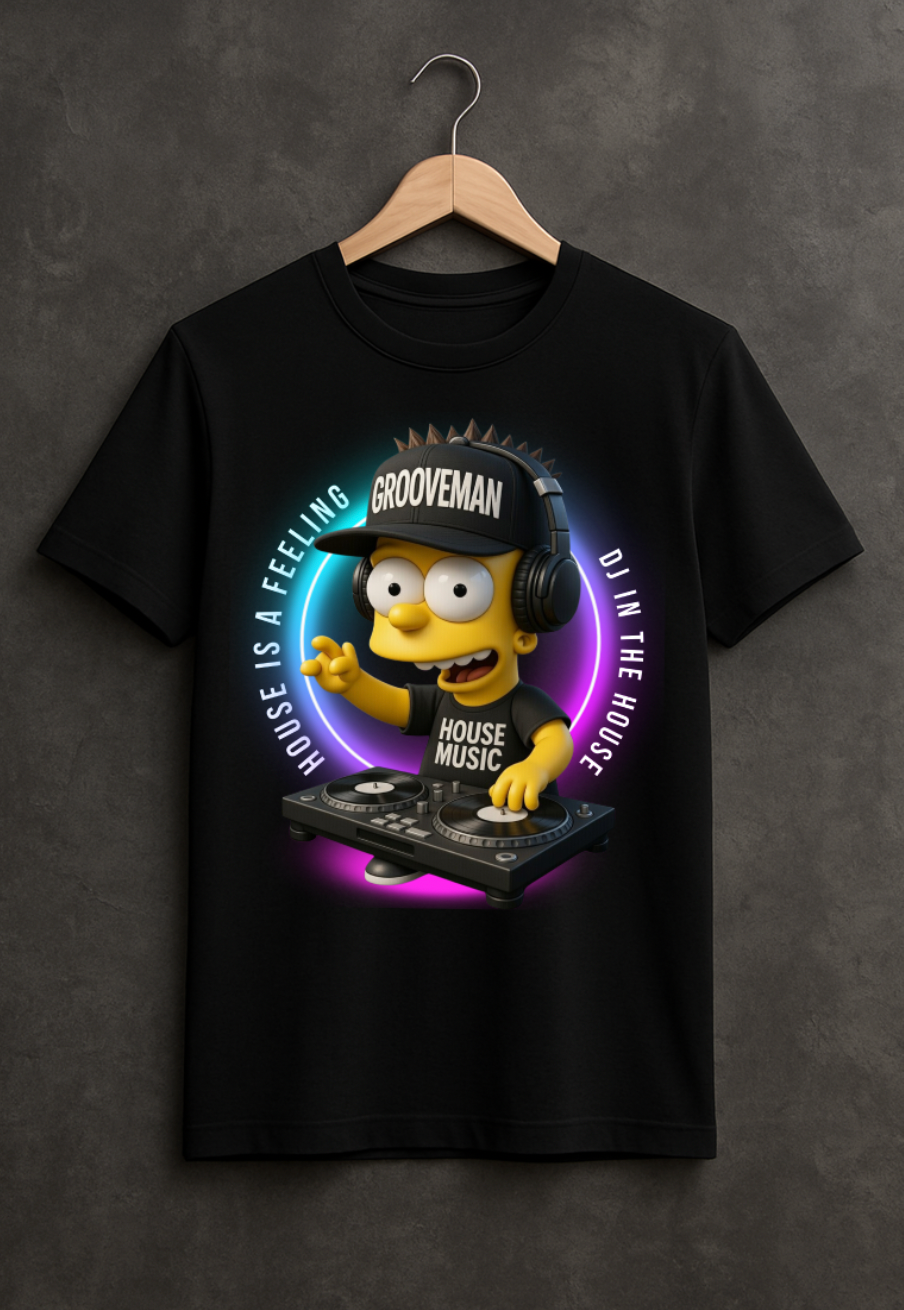 House Music DJ Graphic Tee – Full Color Design by Grooveman