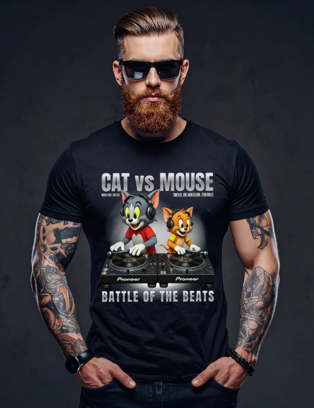 CAT vs MOUSE DJ Battle Tee – Grooveman Exclusive Edition