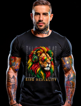 Men’s Graphic T-Shirt – KING MENTALITY Rasta Lion | Reggae Streetwear Tee | Grooveman Exclusive