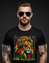 King Mentality Rasta Lion Rhinestone T-Shirt – Premium Streetwear Graphic Tee
