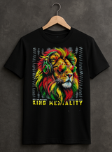 King Mentality Rasta Lion Rhinestone T-Shirt – Premium Streetwear Graphic Tee
