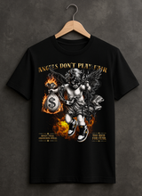 Grooveman Angels Don’t Play Fair Graphic T-Shirt – Premium Black Streetwear Tee