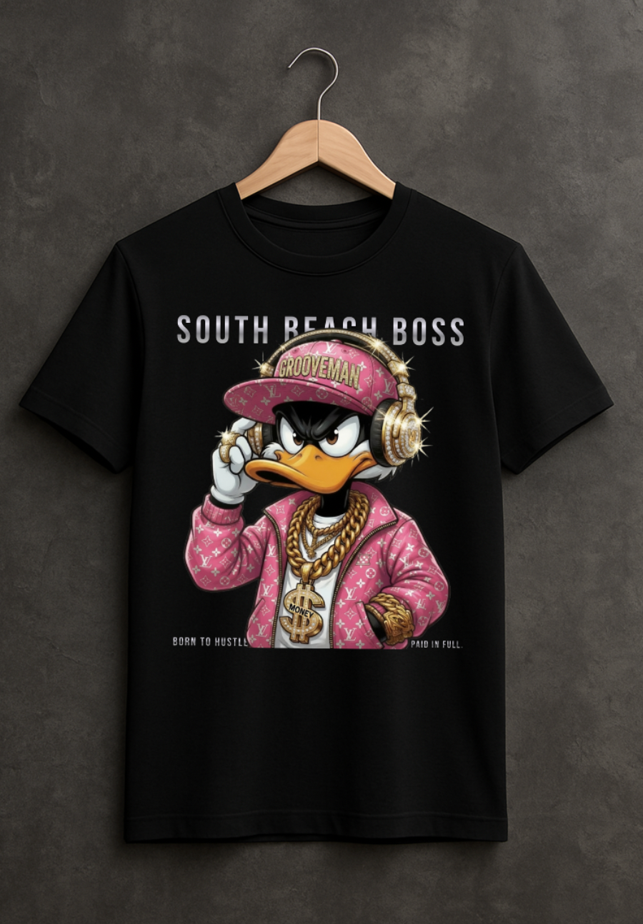 South Beach Boss Pink Edition Graphic T-Shirt – Limited Miami Streetwear Tee