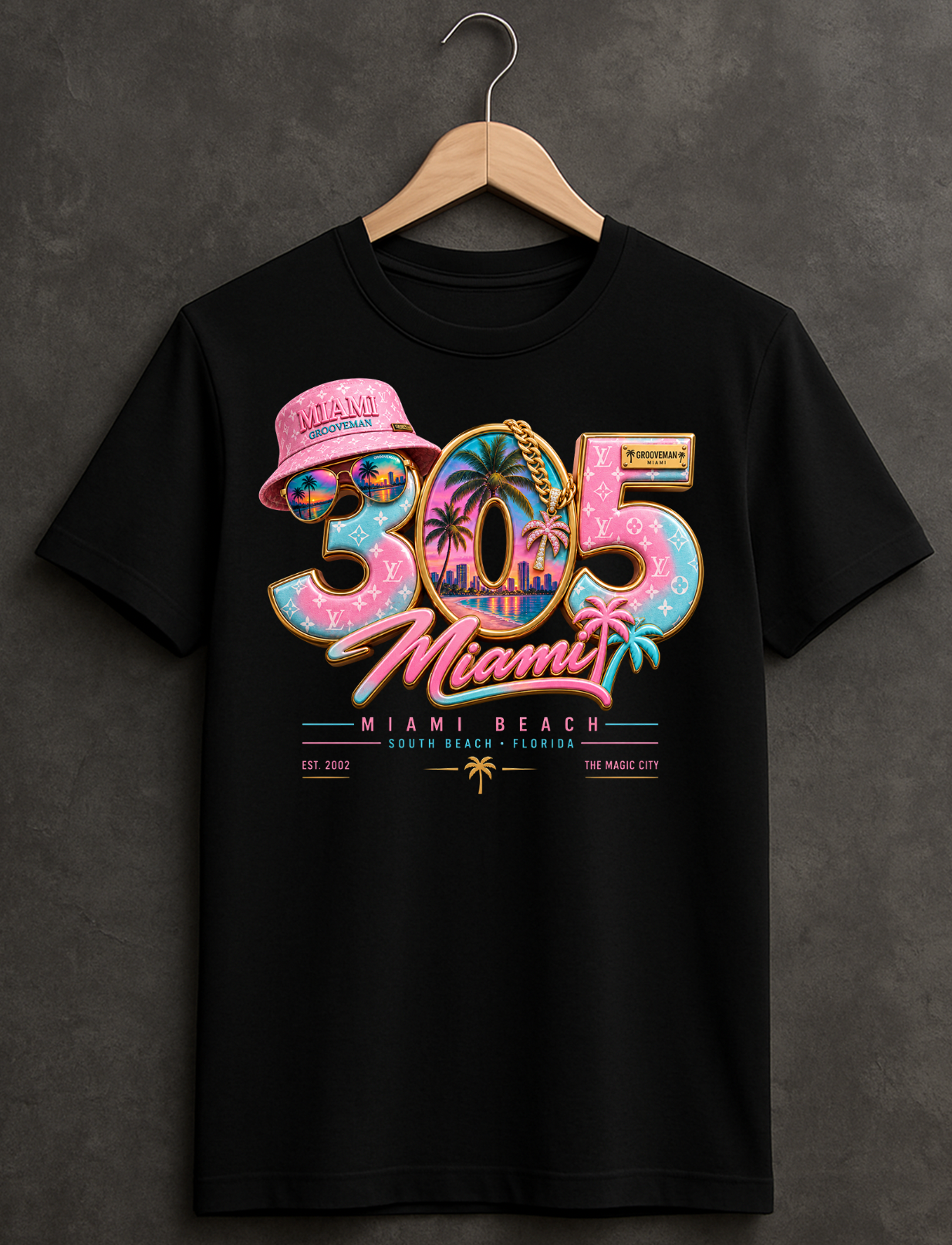 Miami 305 Women’s Graphic T-Shirt – Miami Beach Souvenir Tee