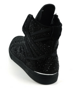 Black Rhinestones High Top Sneaker Encore by Fiesso - Grooveman Music