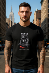 Men’s DJ Bear T-Shirt – “In Beats We Trust” Black Graphic | Grooveman