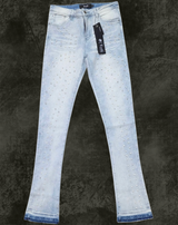 Premium Skinny Bootcut Rhinestone Jeans – Super Stretch, Light Wash