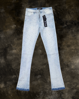 Premium Skinny Bootcut Rhinestone Jeans – Super Stretch, Light Wash