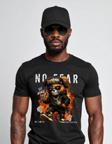 No Fear Skull Teddy Tee – Streetwear Graphic T-Shirt for Men | Grooveman