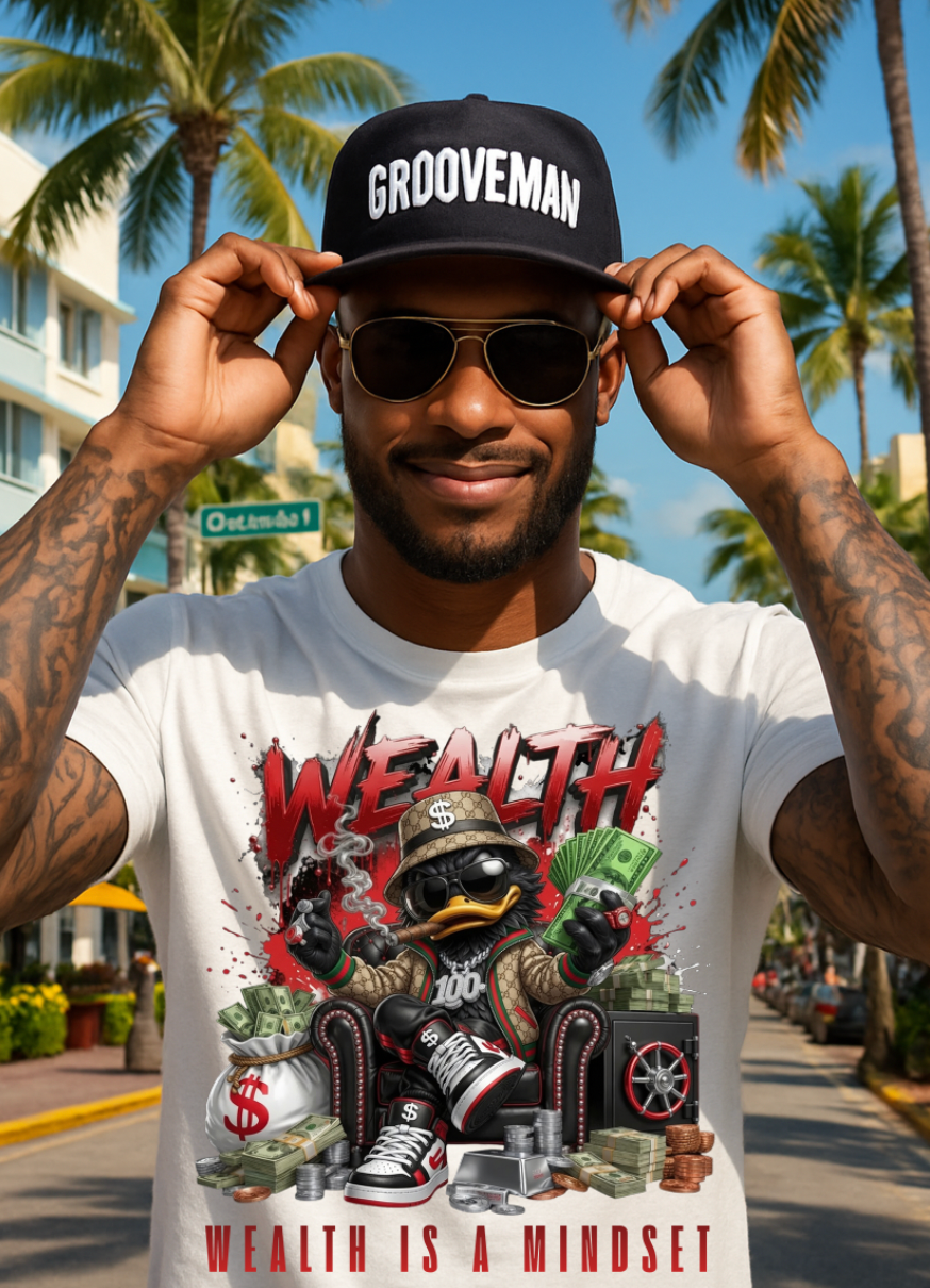 Wealth Is a Mindset Graphic T-Shirt – Premium Streetwear Tee | Grooveman