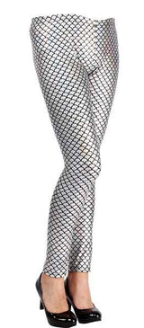 Black and white fishnet leggings on a white background