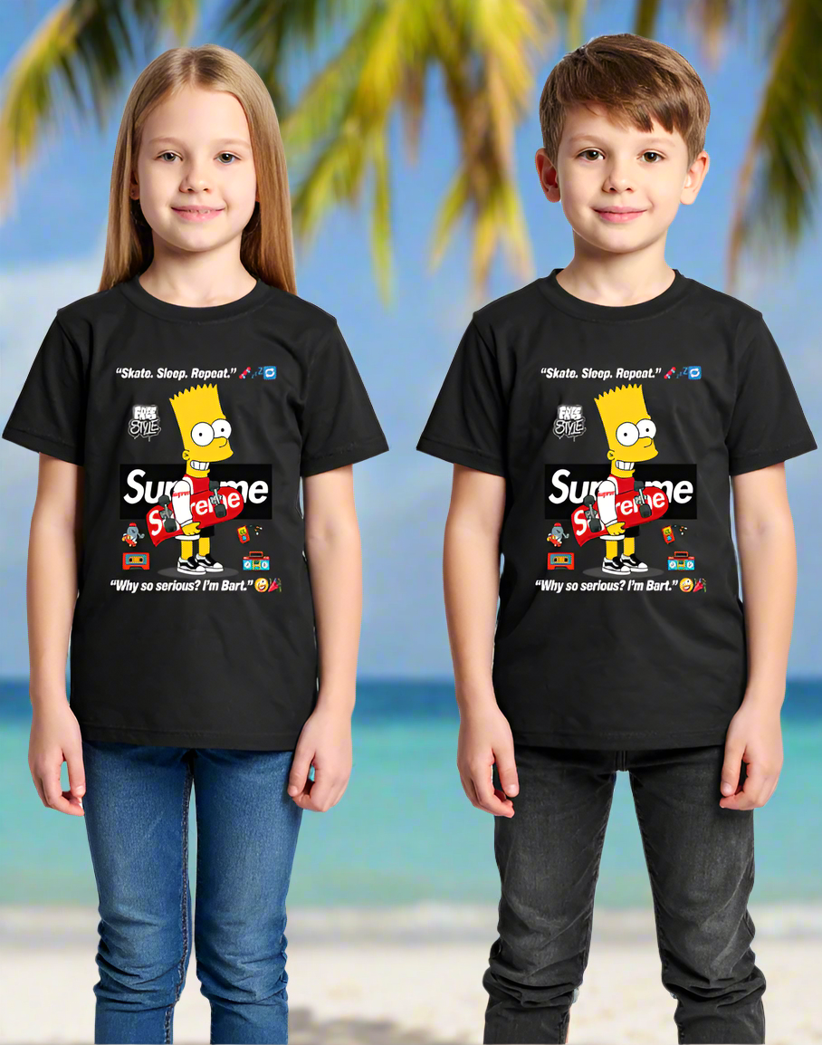 Skate. Sleep. Repeat. 🛹💤🔁 – Bart Inspired Kids T-Shirt