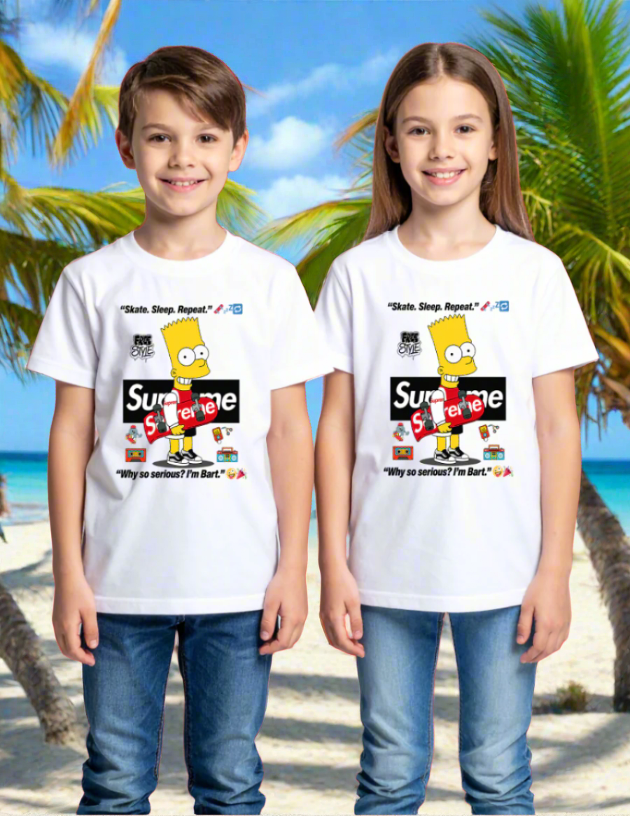 Skate. Sleep. Repeat. 🛹💤🔁 – Bart Inspired Kids T-Shirt