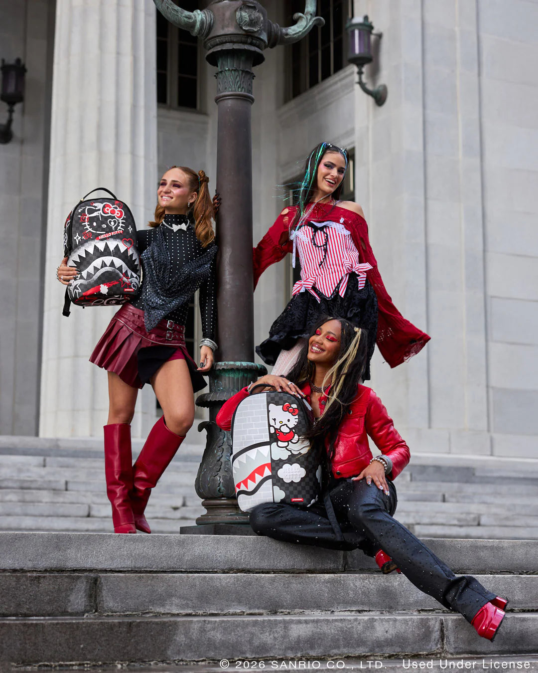 Sprayground Hello Kitty Offcial Collab Brick Wall Split Backpack