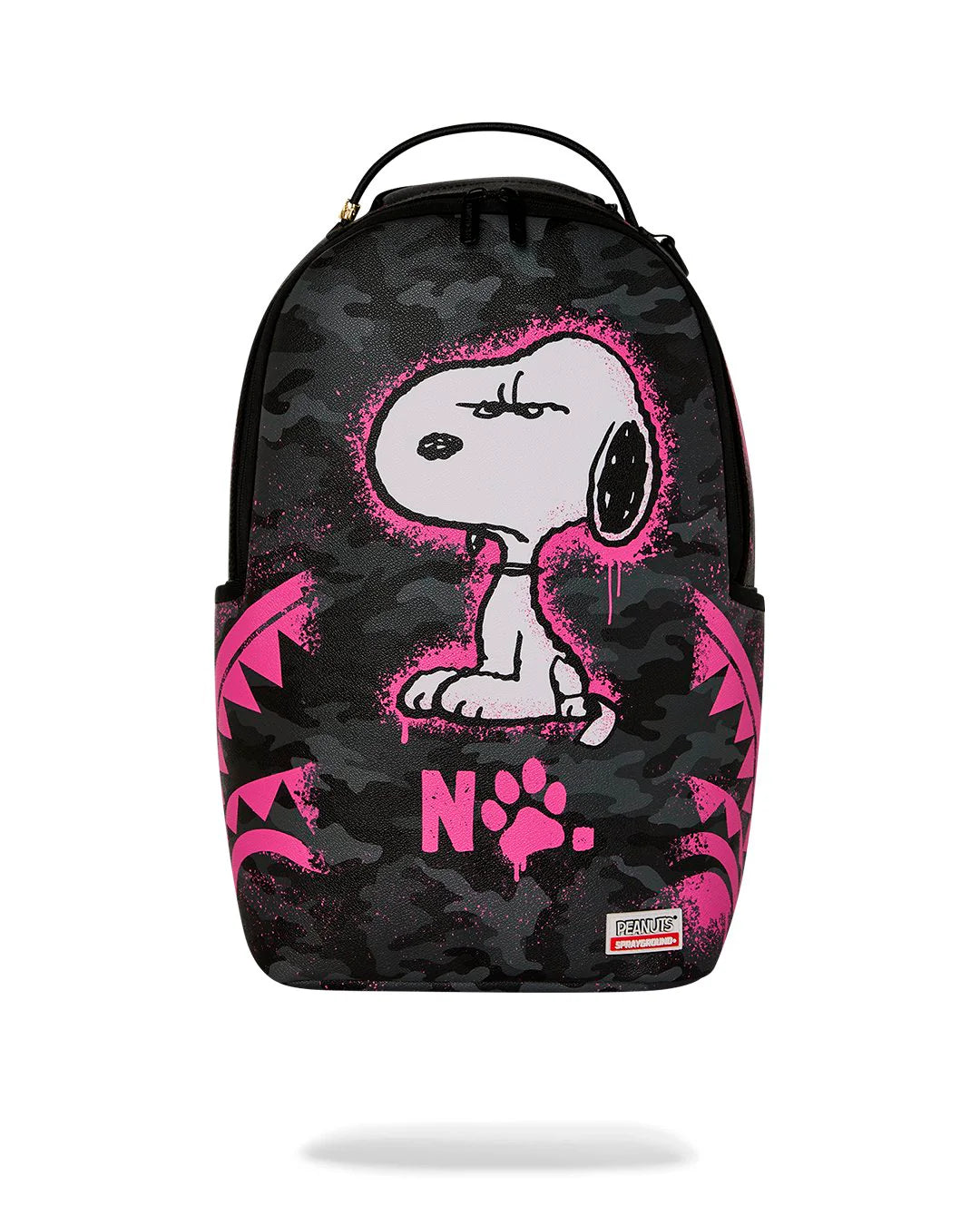 Backpack with a cartoon character design on a white background