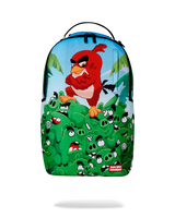 Backpack with Angry Birds design featuring a red bird and green pigs.