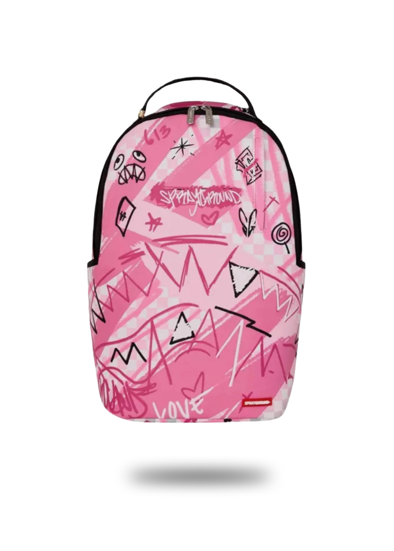 Sprayground Pink Smoke Check DLXSV Backpack