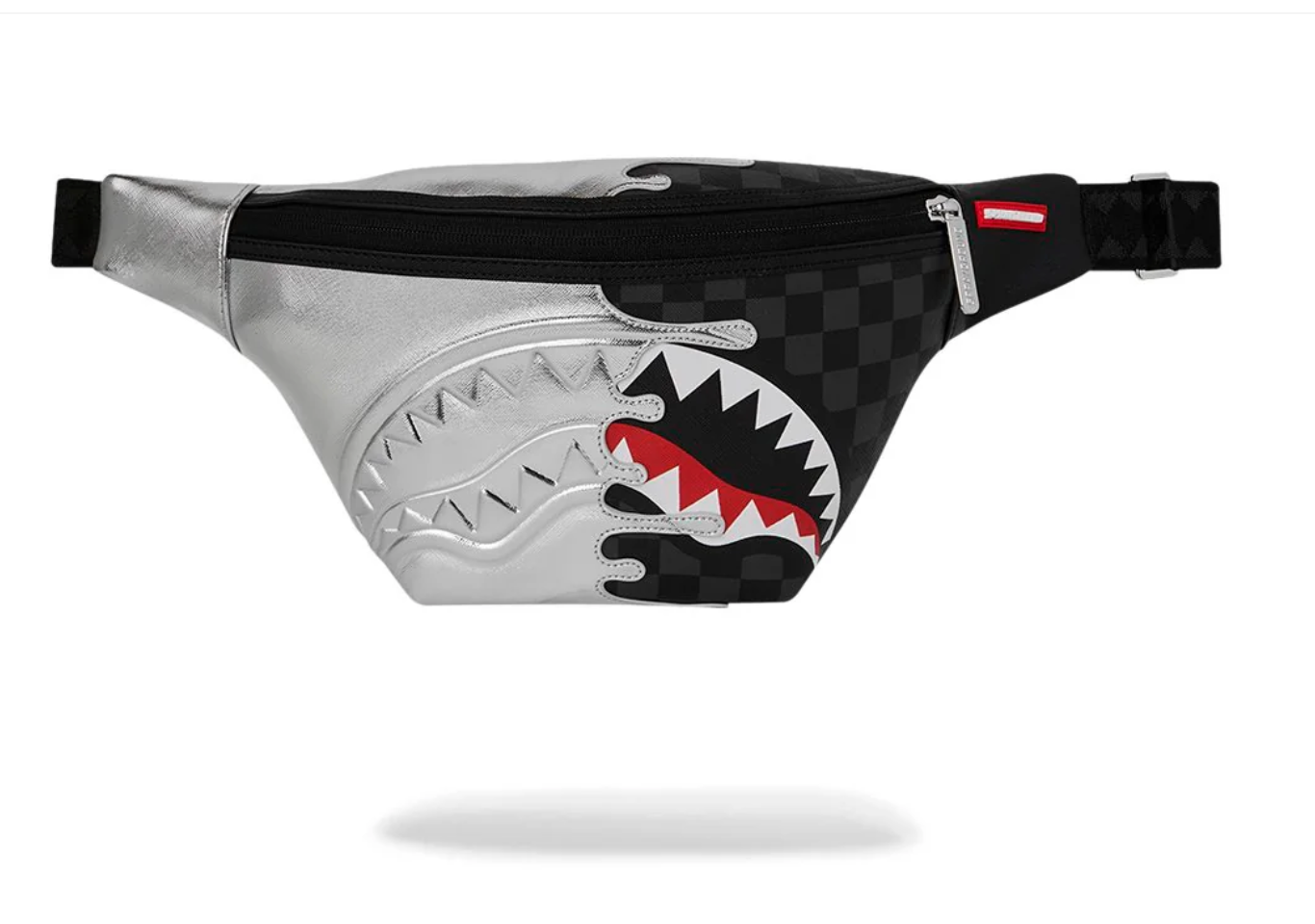 Fanny pack with shark mouth design on a white background