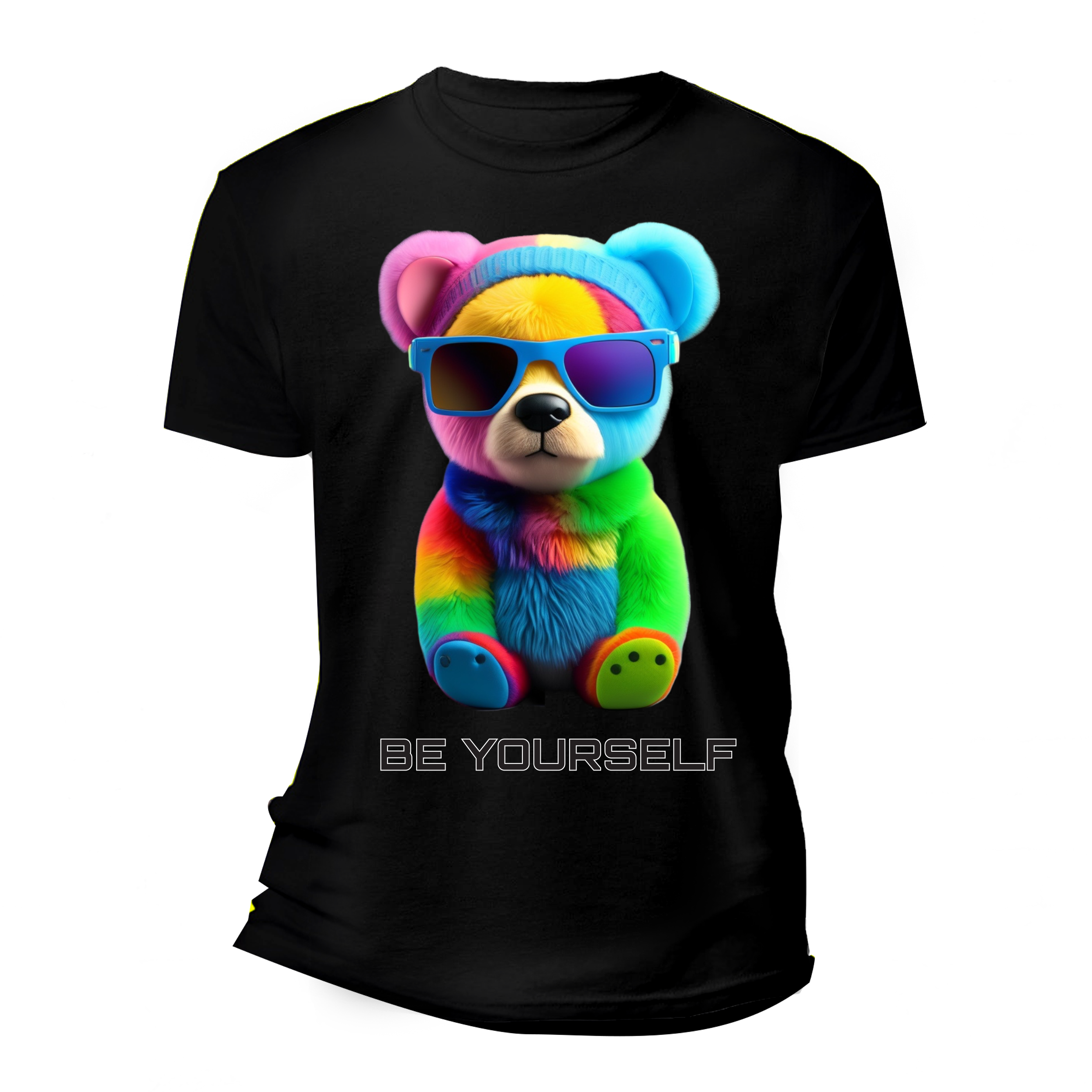 Teddy Be Yourself Rainbow AI T-Shirts DTG | Grooveman Music