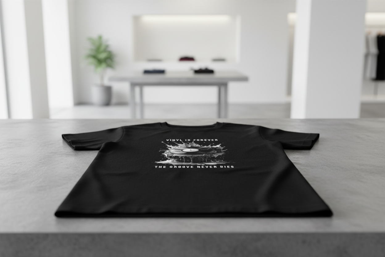 Vinyl Is Forever Graphic T-Shirt – Black Collection DJ Streetwear Tee