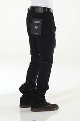 Diamond Studded Black Stacked Flare