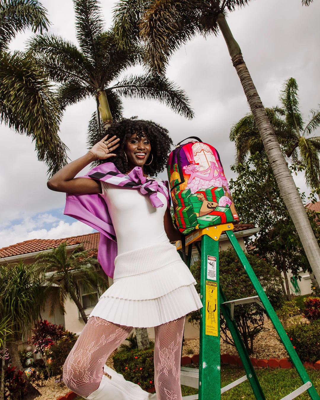 Sprayground Pink Panther Fortress of Money-Tude Backpack