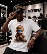 Grooveman Music Is The Answer DJ Teddy Bear Graphic T-Shirt