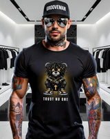 Grooveman “Trust No One” Black Collection T-Shirt – Luxury Streetwear Graphic Tee (Runs Big)
