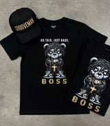 Grooveman “No Talk Just Bags” Black Collection T-Shirt – Luxury Streetwear Graphic Tee (Runs Big)